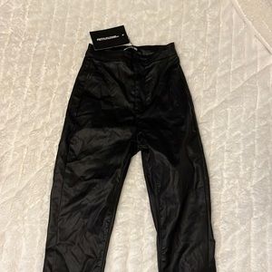 leather pants, from pretty little thing, size 2